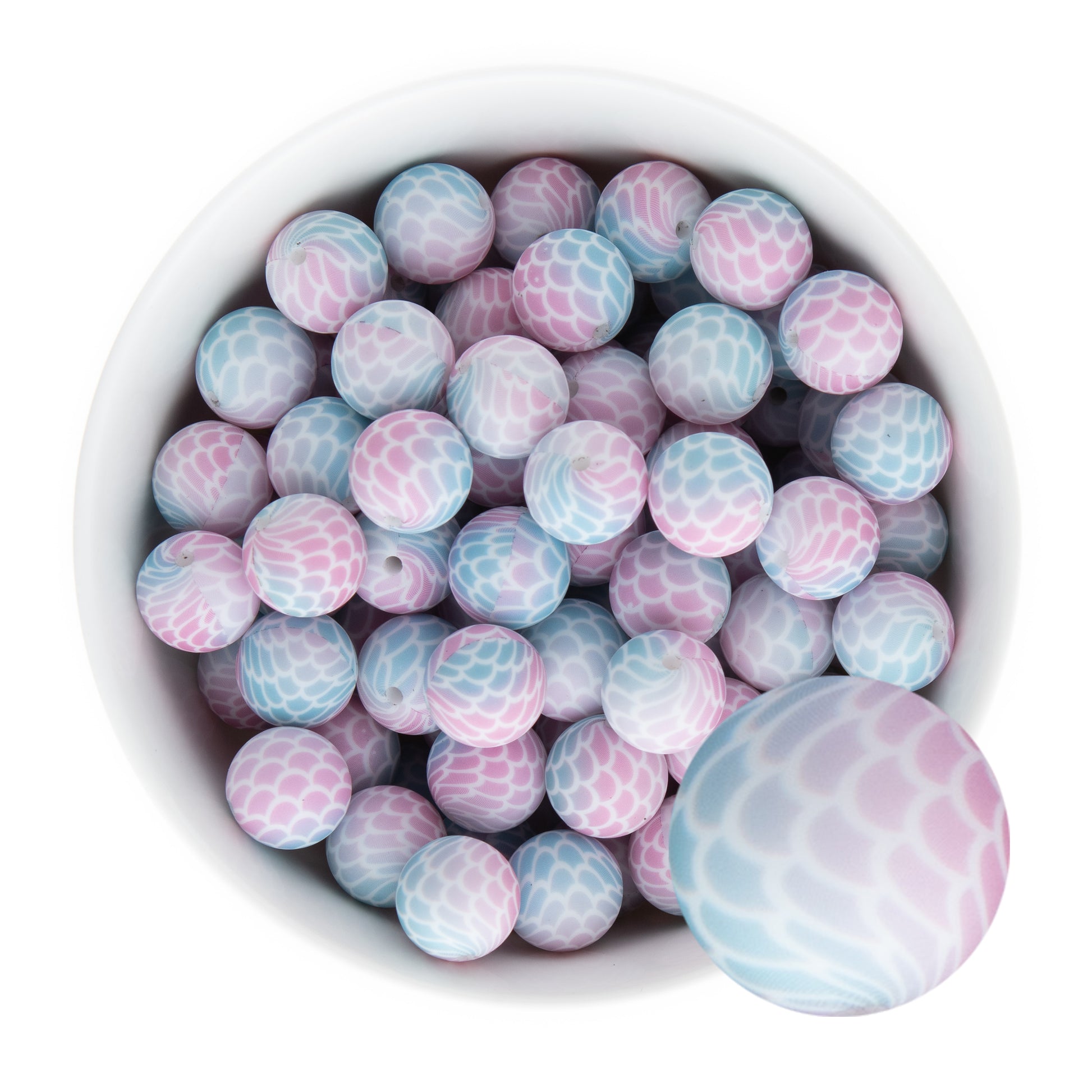 15mm Silicone Round Print Beads Ombre Mermaid from Cara & Co Craft Supply
