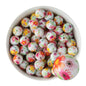 15mm Silicone Round Print Beads Summer Floral from Cara & Co Craft Supply