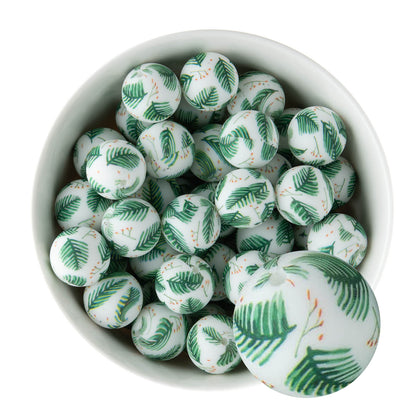 19mm Silicone Round Print Beads Berry + Branches from Cara & Co Craft Supply