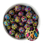19mm Silicone Round Print Beads Bright Leopard from Cara & Co Craft Supply