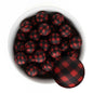 19mm Silicone Round Print Beads Buffalo Plaid from Cara & Co Craft Supply