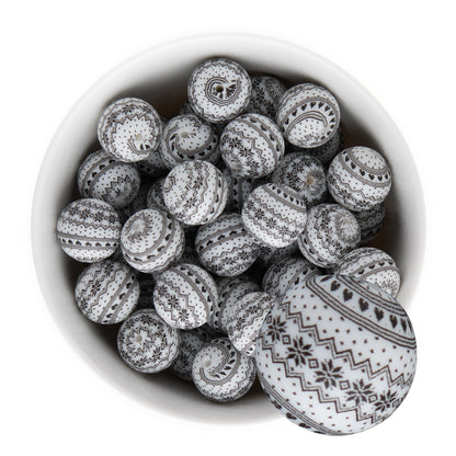 19mm Silicone Round Print Beads Fair Isle Sweater from Cara & Co Craft Supply