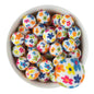 19mm Silicone Round Print Beads Flower Power from Cara & Co Craft Supply