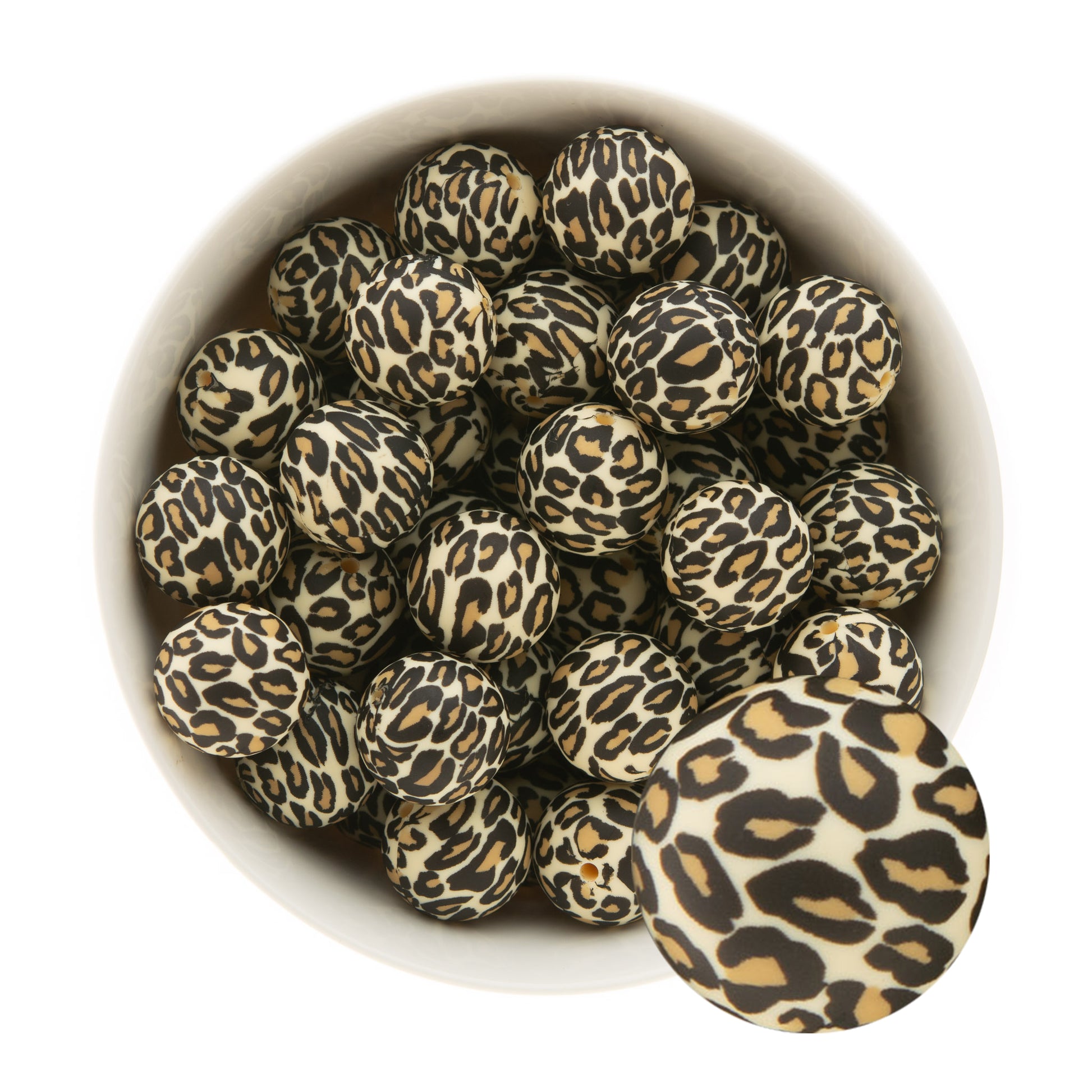 19mm Silicone Round Print Beads Leopard from Cara & Co Craft Supply