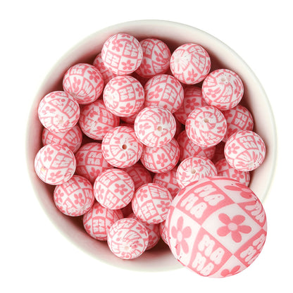19mm Silicone Round Print Beads Mama from Cara & Co Craft Supply