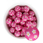19mm Silicone Round Print Beads Daisy Floral from Cara & Co Craft Supply