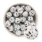 19mm Silicone Round Print Beads Terrazzo from Cara & Co Craft Supply