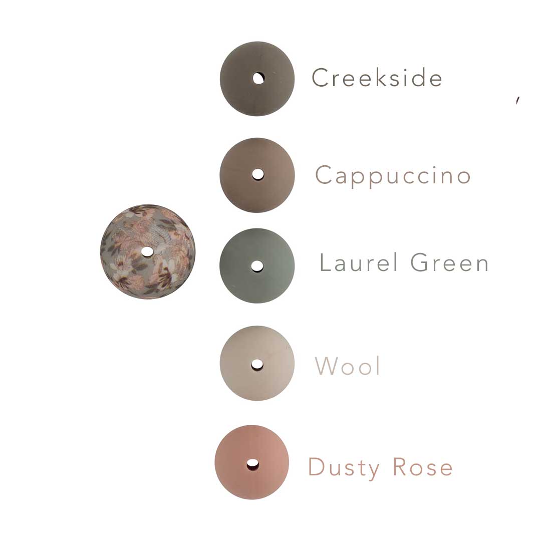 12mm Round Silicone Print Beads Color Comparison Delicate Floral