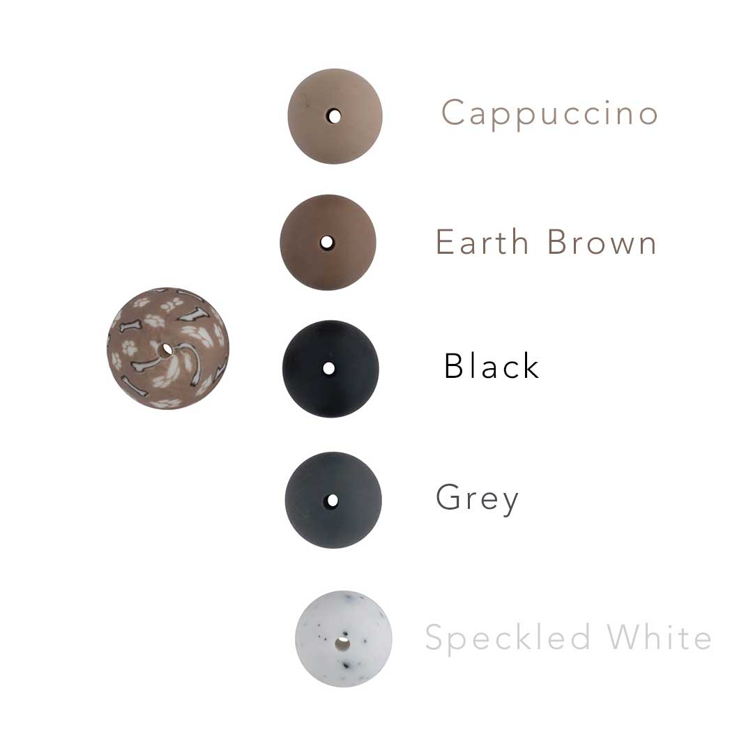 15mm Round Silicone Print Beads Color Comparison Paws