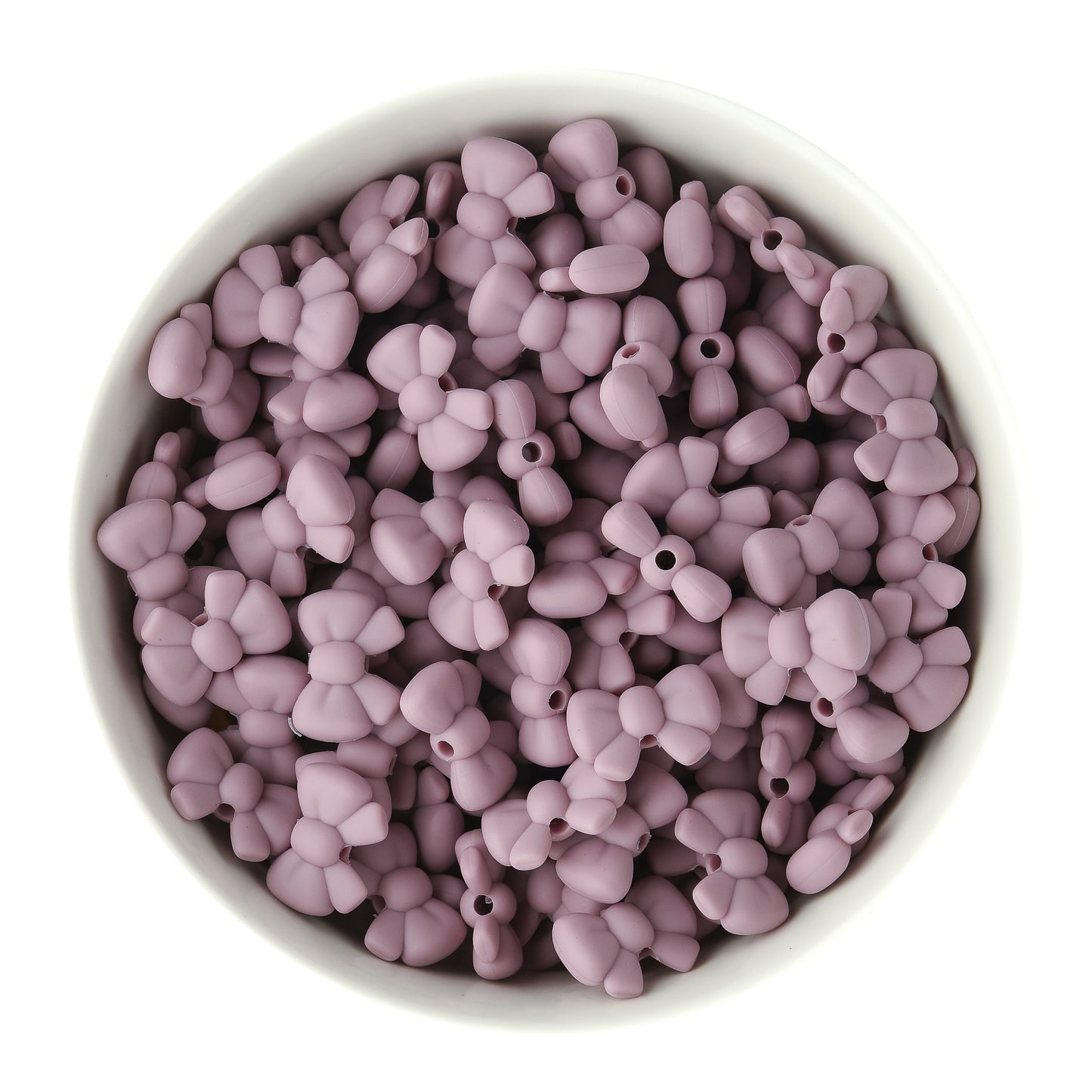 Puffy Bow Mauve Silicone Focal Beads for silicone bead crafting from Cara & Co Craft Supply
