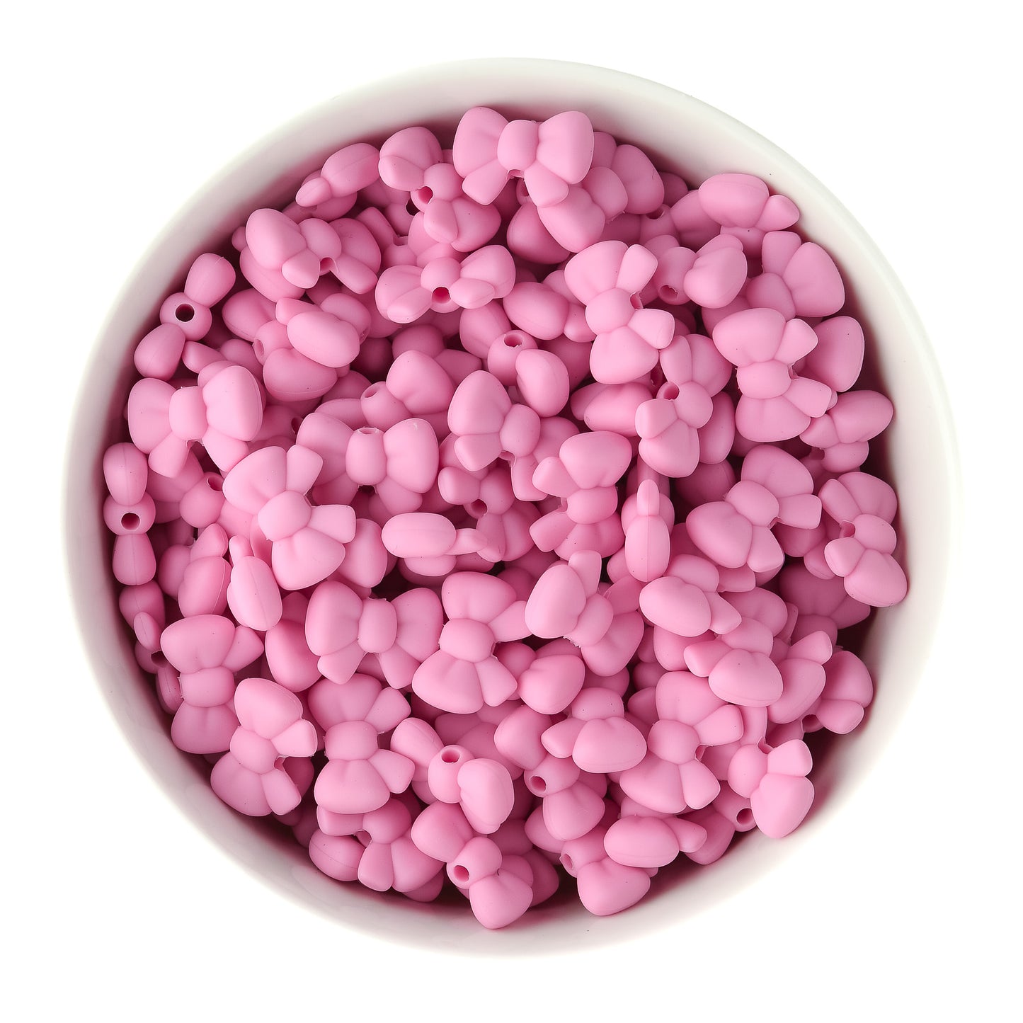 Puffy Bow Peony Pink Silicone Focal Beads for silicone bead crafting from Cara & Co Craft Supply