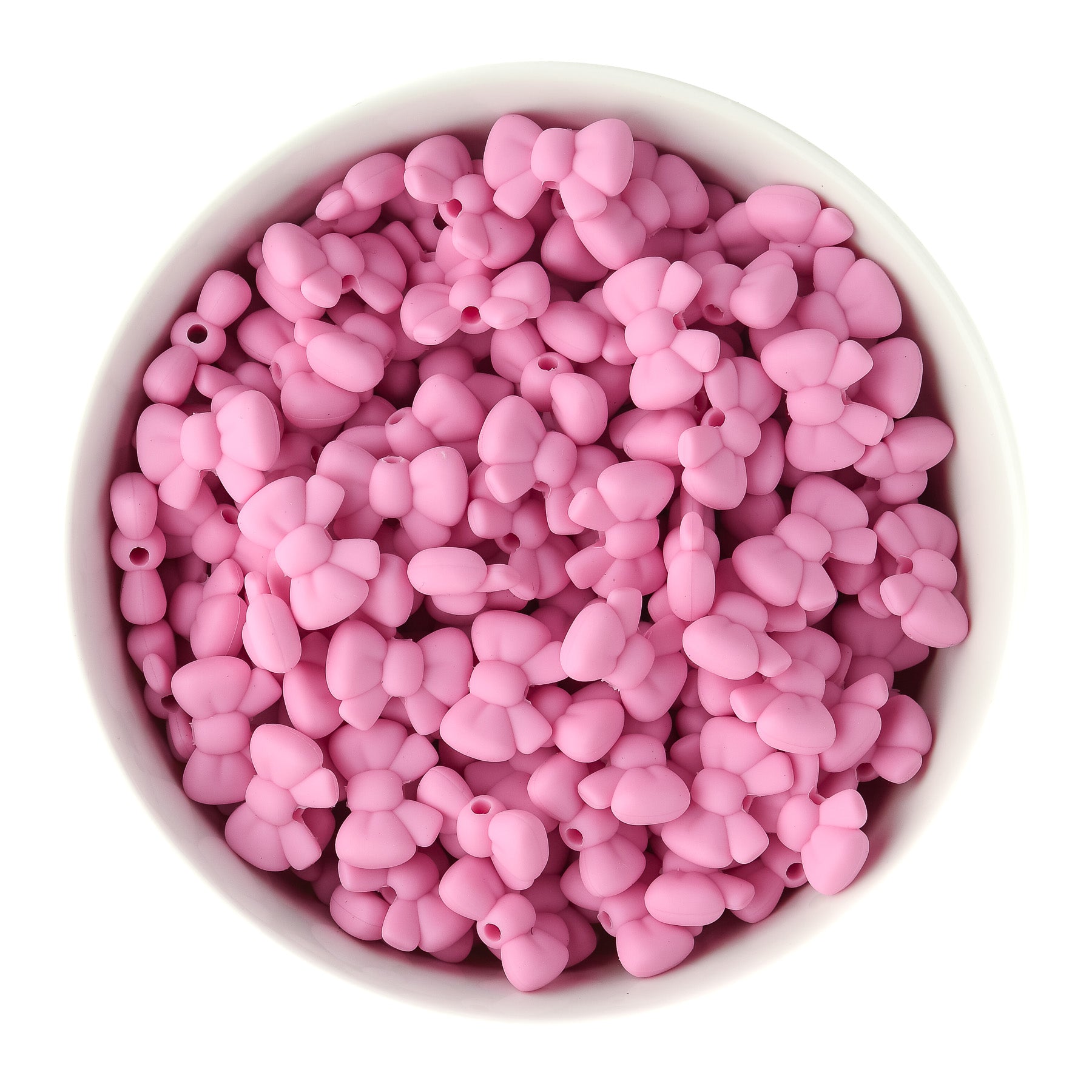 Puffy Bow Peony Pink Silicone Focal Beads for silicone bead crafting from Cara & Co Craft Supply