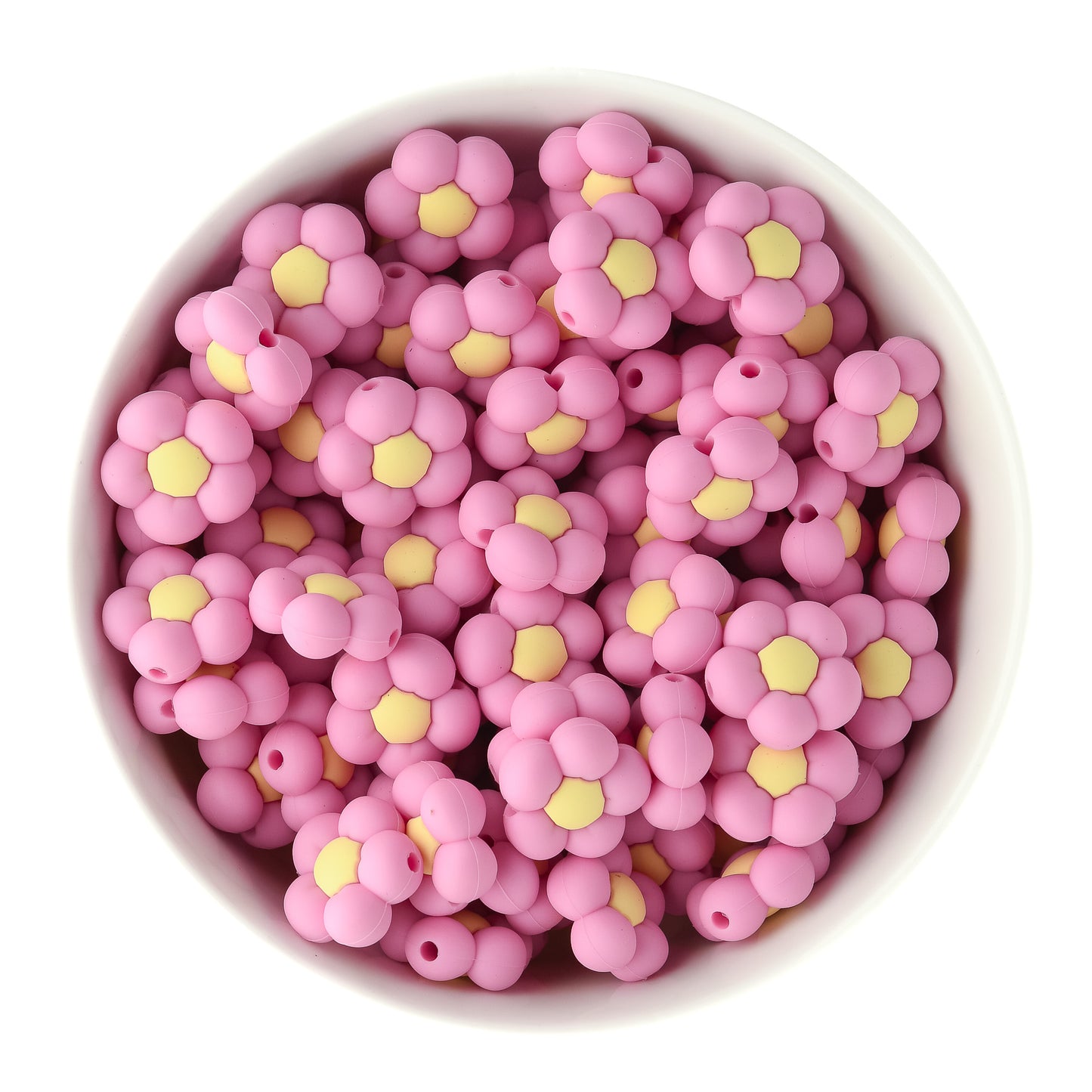 Puffy Flower Peony Pink Silicone Focal Bead for silicone bead crafting from Cara & Co Craft Supply