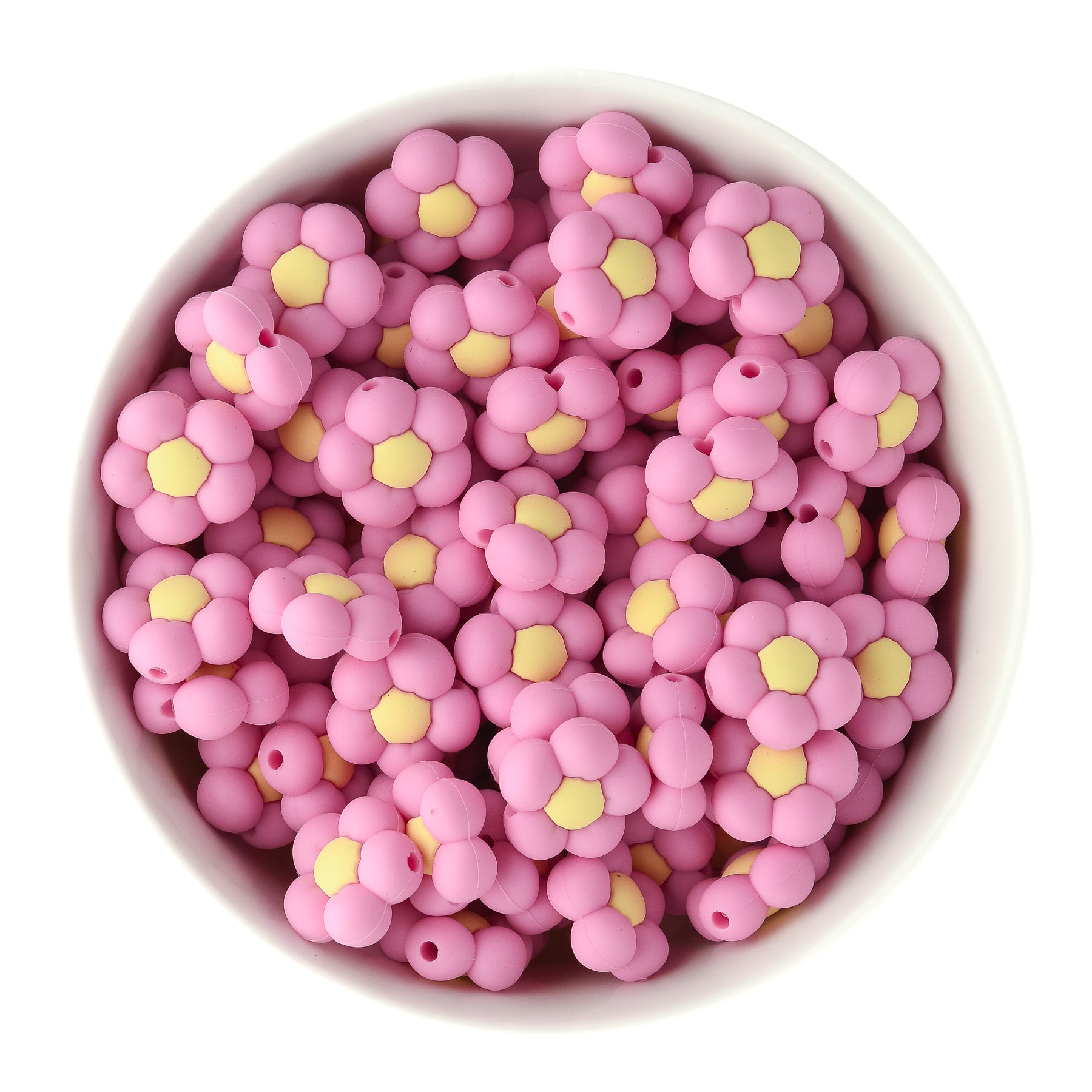 Puffy Flower Peony Pink Silicone Focal Bead for silicone bead crafting from Cara & Co Craft Supply