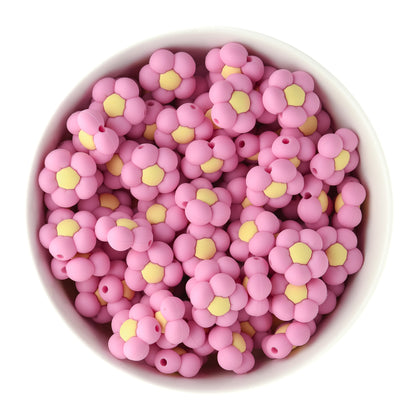 Puffy Flower Peony Pink Silicone Focal Bead for silicone bead crafting from Cara & Co Craft Supply