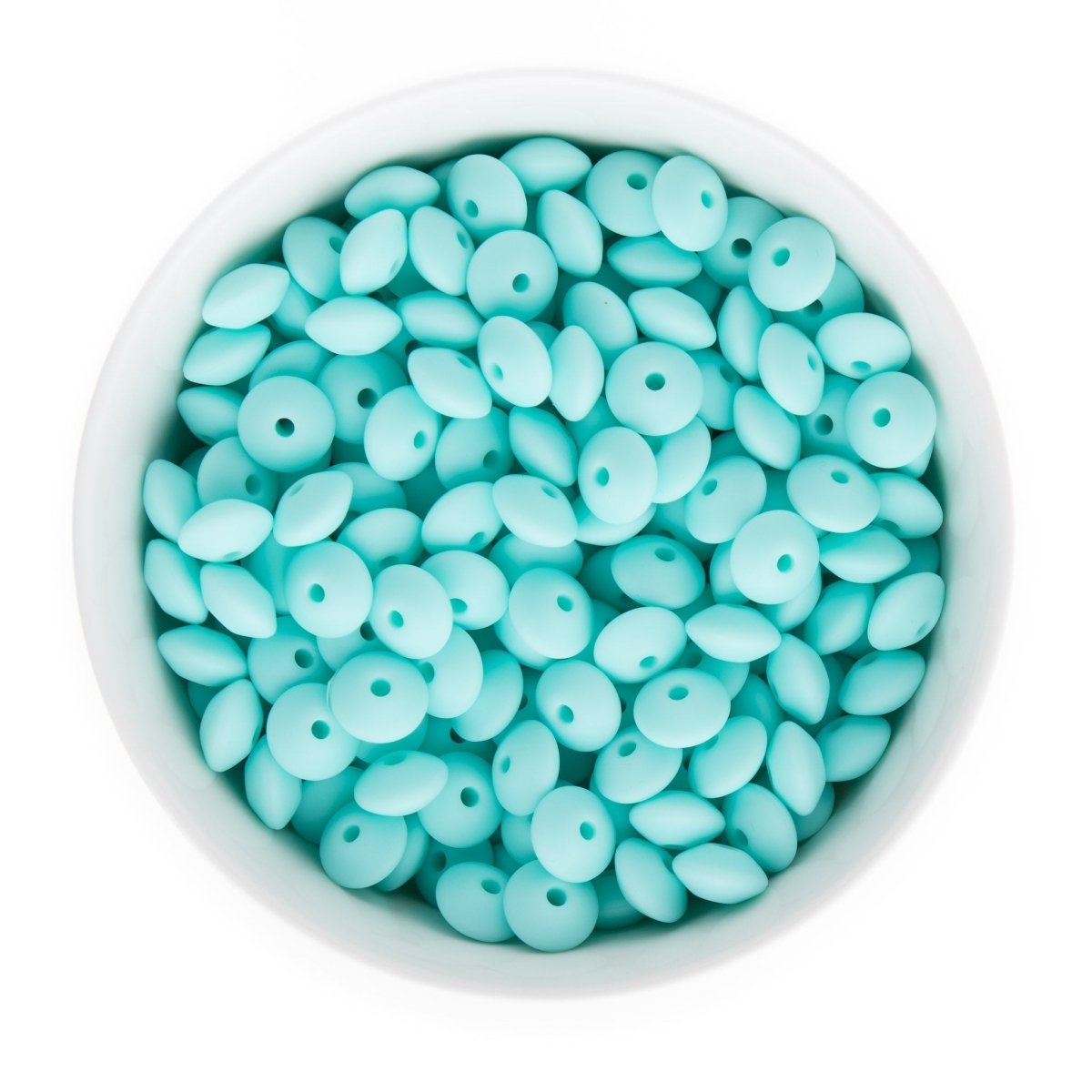 Silicone Shape Beads Saucers Robin's Egg Blue from Cara & Co Craft Supply