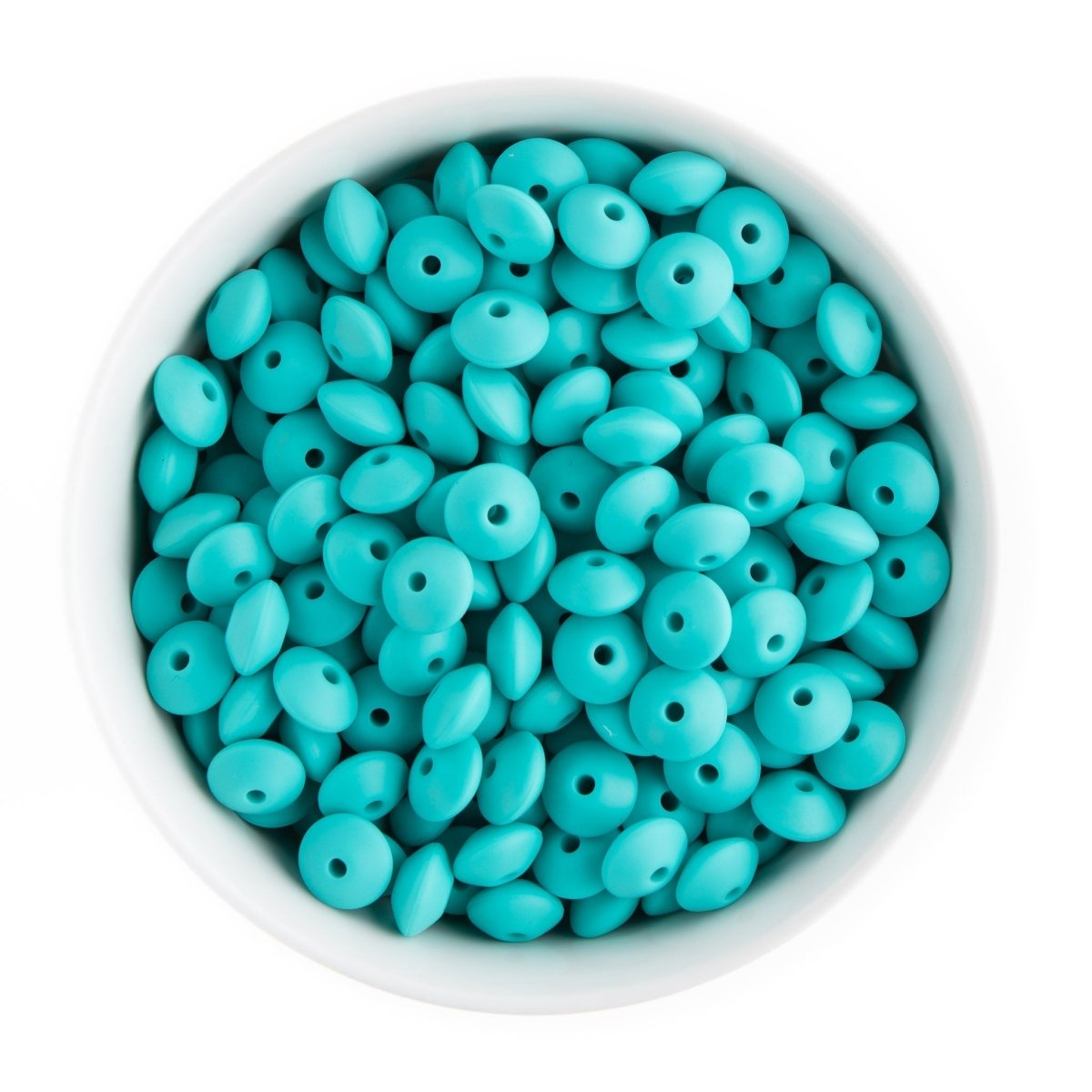 Silicone Shape Beads Saucers Turquoise from Cara & Co Craft Supply