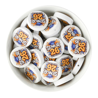 Grad 2026 Senior 2026 Silicone Print Focal Beads for silicone crafting from Cara & Co Craft Supply