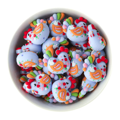 3D Hen Silicone Focal Bead for crafting from Cara & Co