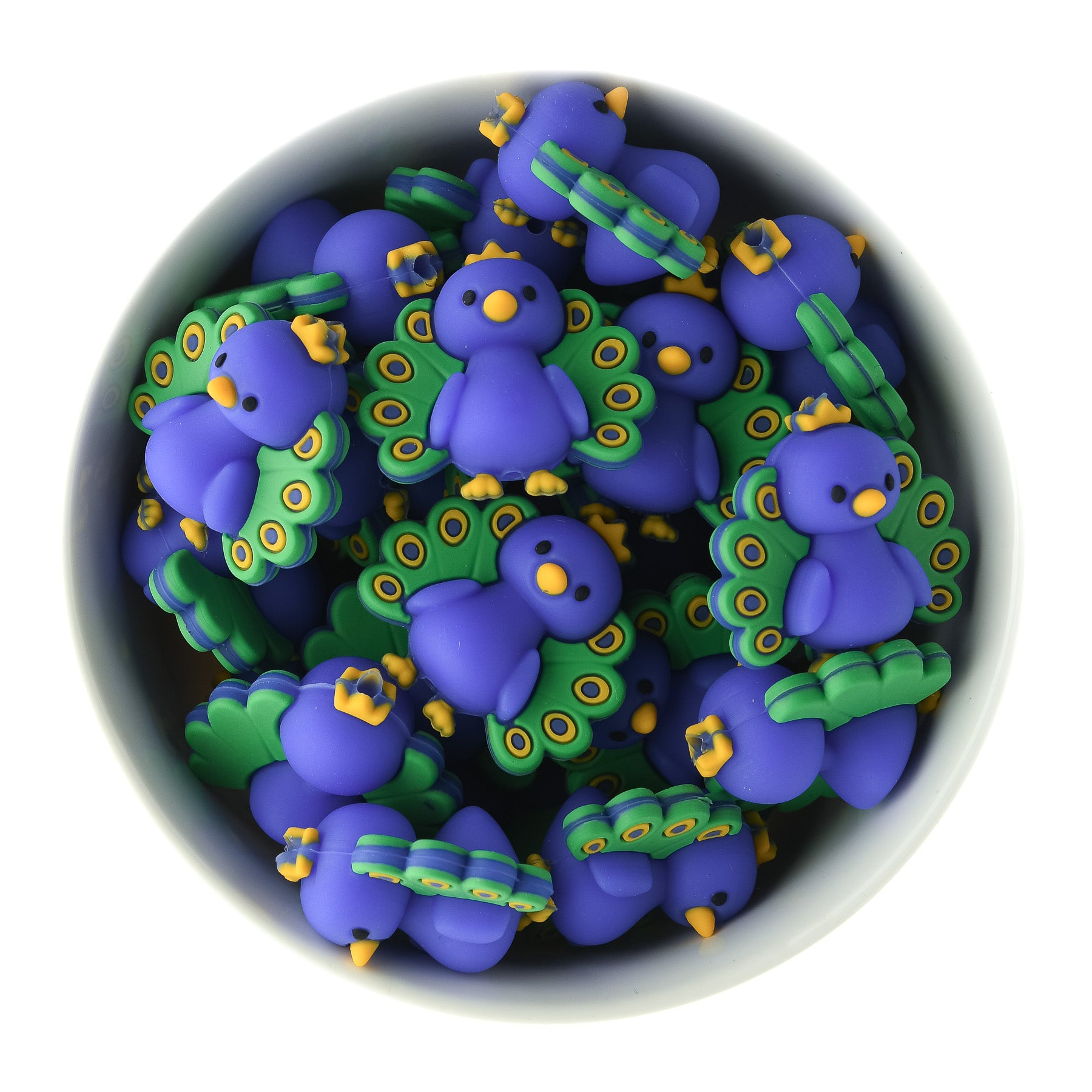 3D Peacock Silicone Focal Bead for crafting from Cara & Co Craft Supply