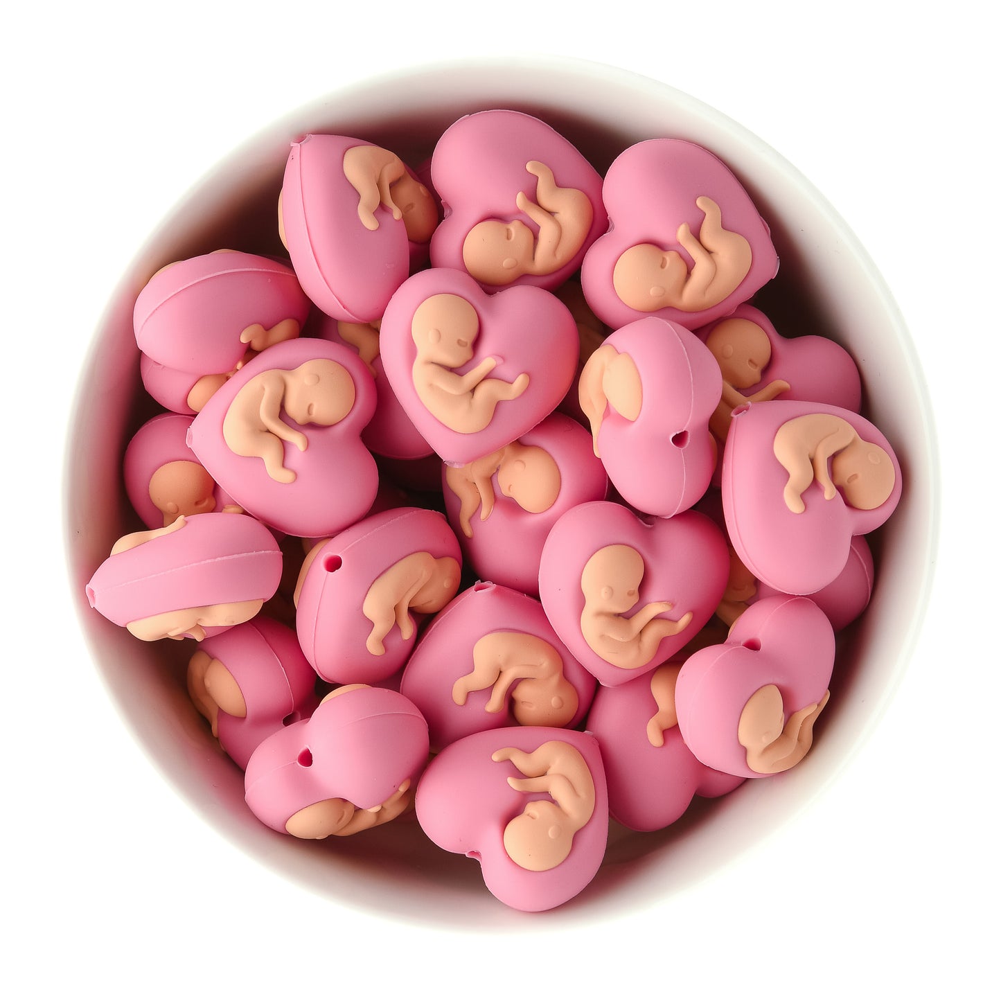 Momma's Heart Silicone Focal Beads for crafting from Cara & Co Crafting Supplies