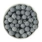 15mm Silicone Round Print Beads Black Checkered from Cara & Co Craft Supply