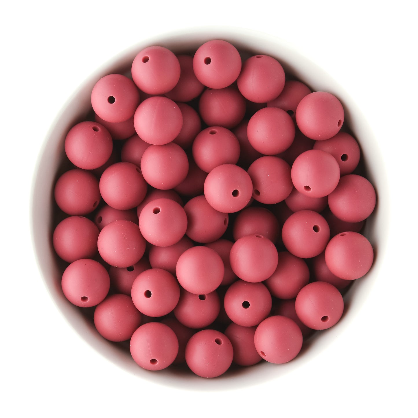 Silicone Beads - Round 15mm Cranberry Kiss - Cara & Co
