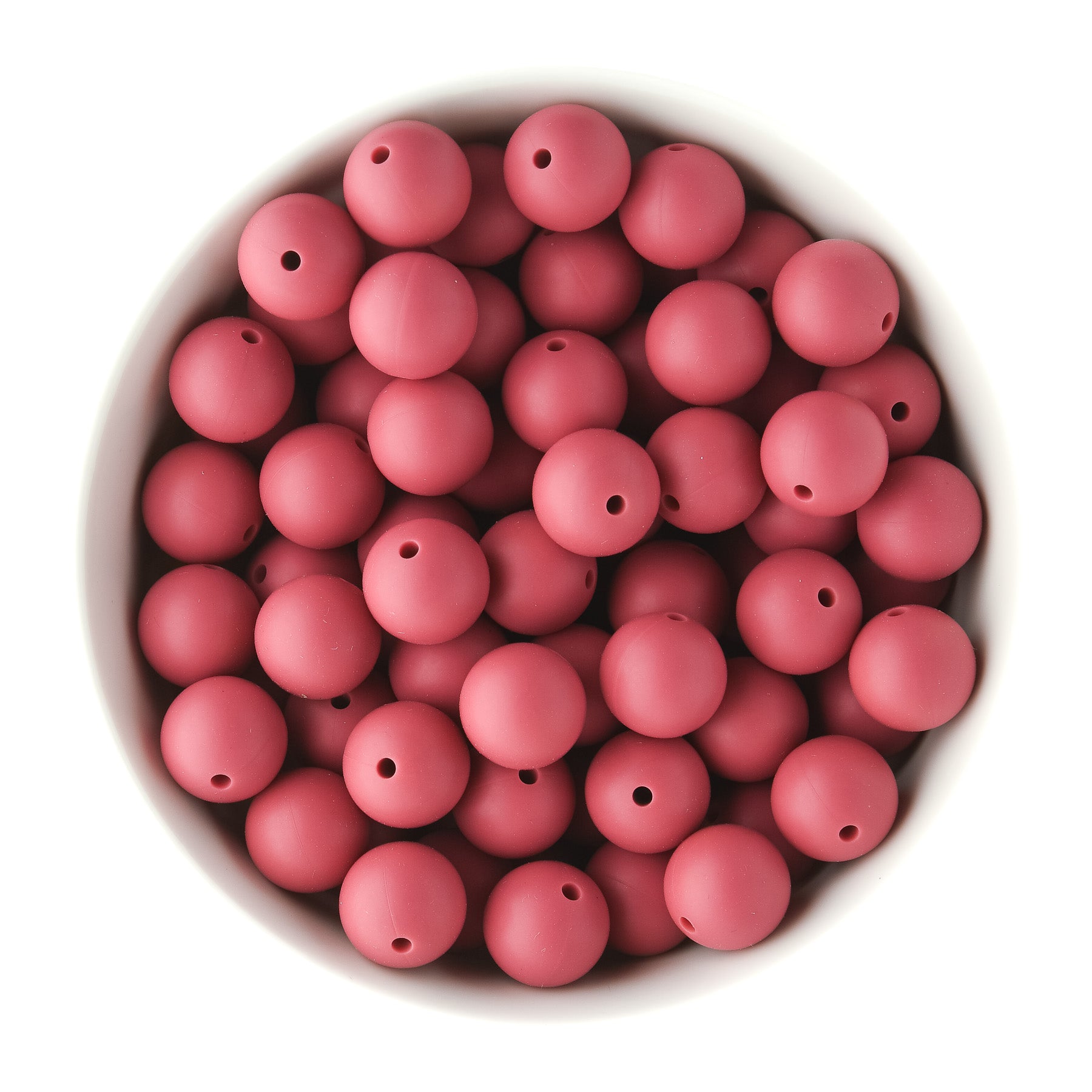 Silicone Beads - Round 15mm Cranberry Kiss - Cara & Co