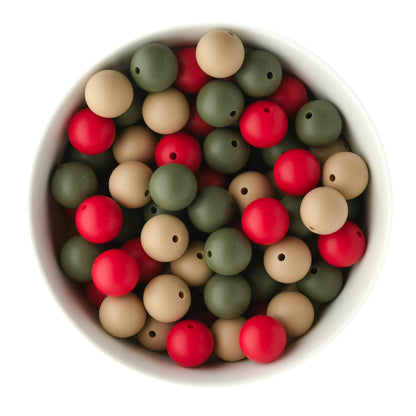 Winter Round Silicone Beads