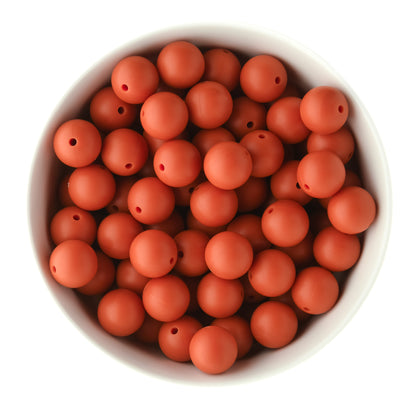 15mm Round Pumpkin Pie Fall Limited Edition Silicone Round Beads
