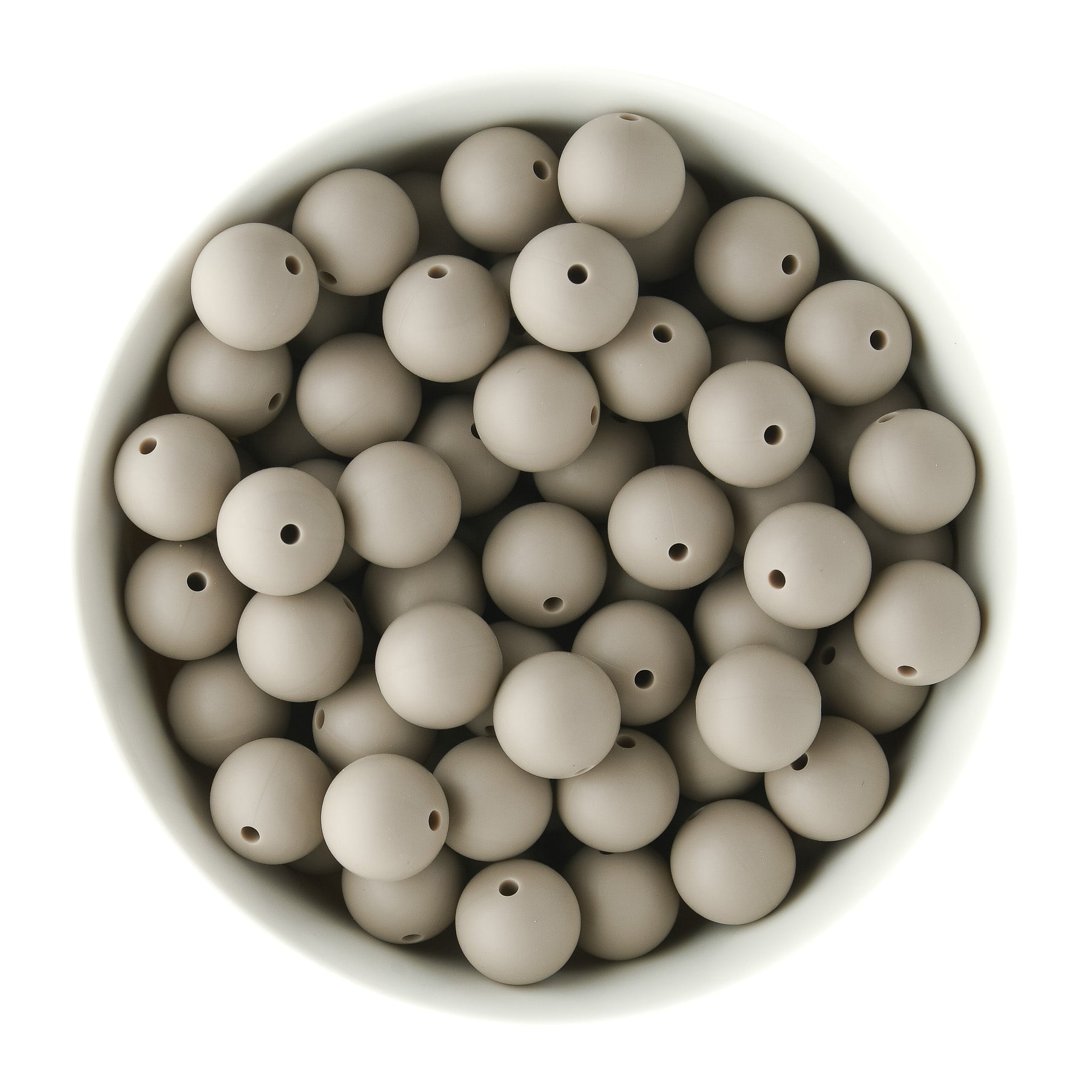 Silicone Beads - Round 15mm Silver Birch  - Cara & Co