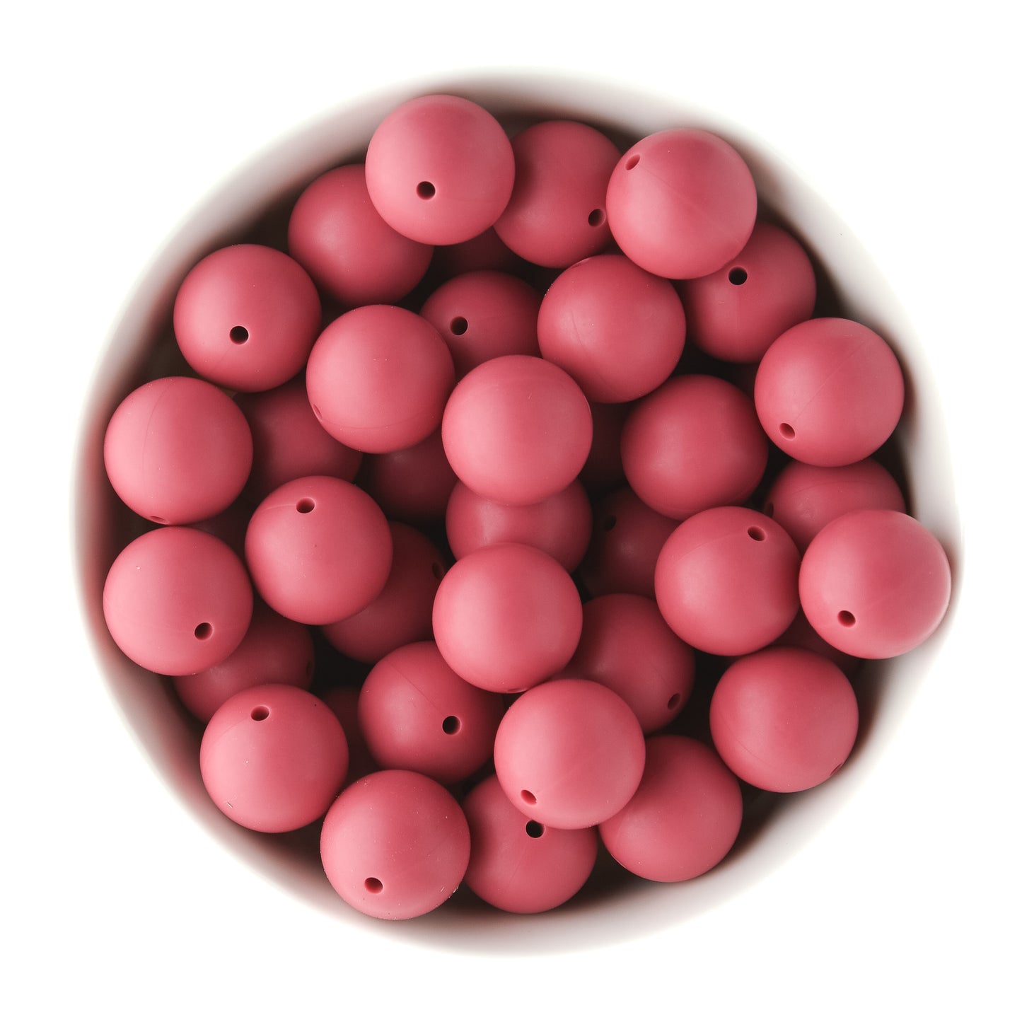 Silicone Beads - Round 19mm Cranberry Kiss - Cara & Co