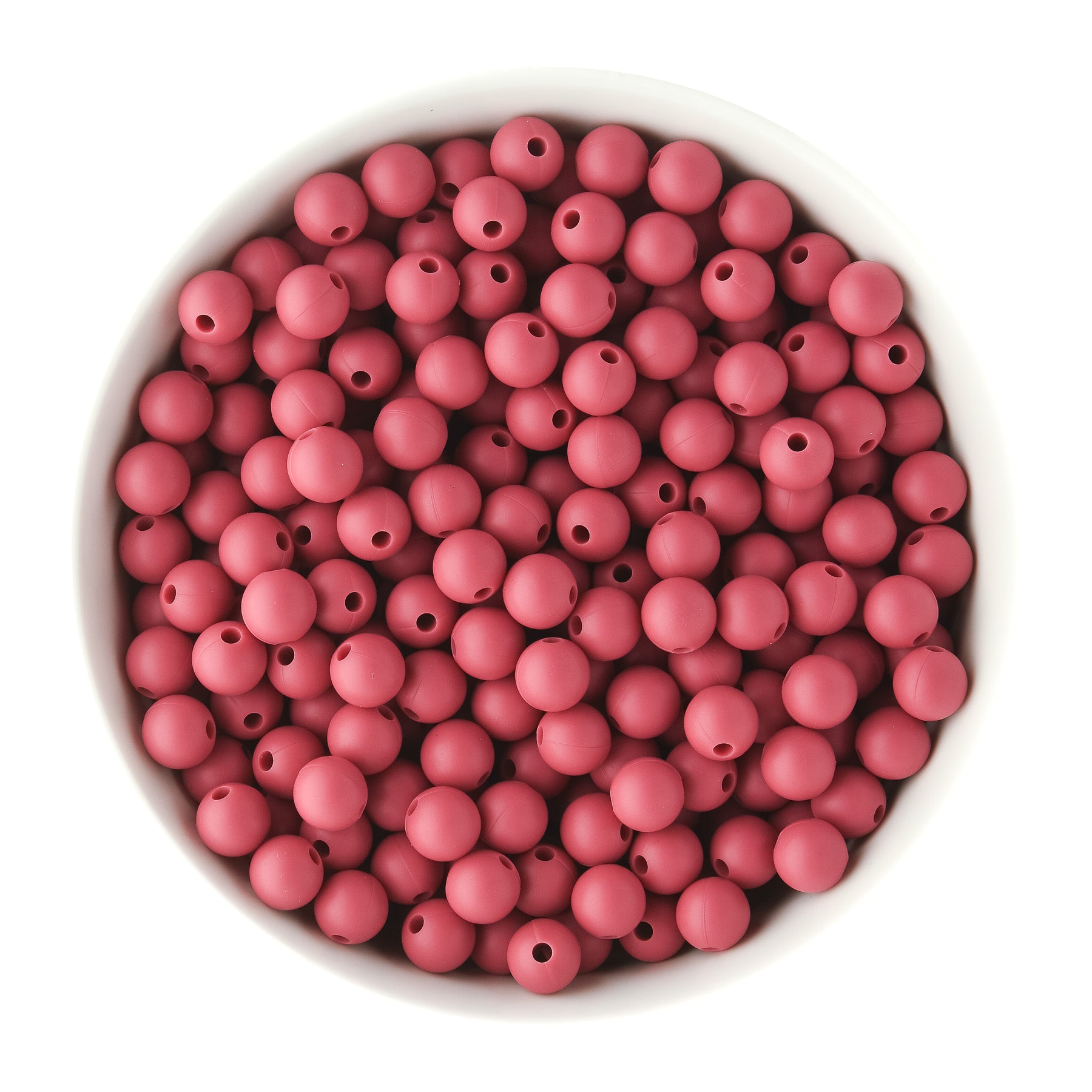 Silicone Beads - Round 9mm Cranberry Kiss - Cara & Co