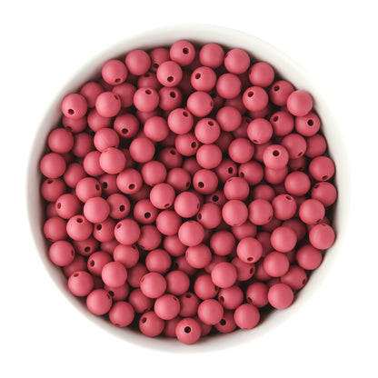 Silicone Beads - Round 9mm Cranberry Kiss - Cara & Co
