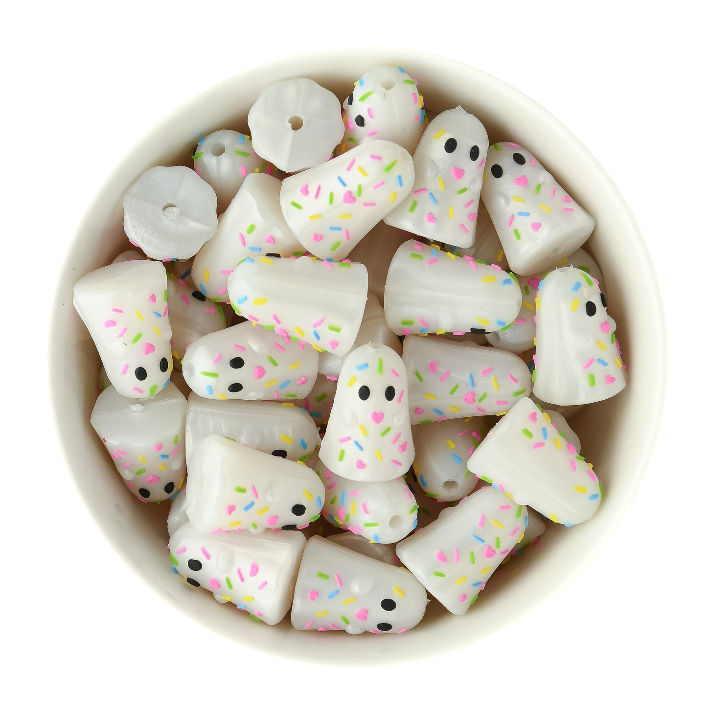 3D Sprinkle Ghost Silicone Focal Beads from Cara & Co Craft Supply