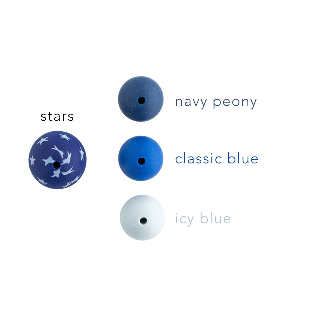 19mm Round Silicone Print Beads Color Comparison Stars