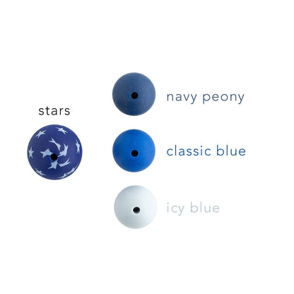 19mm Round Silicone Print Beads Color Comparison Stars