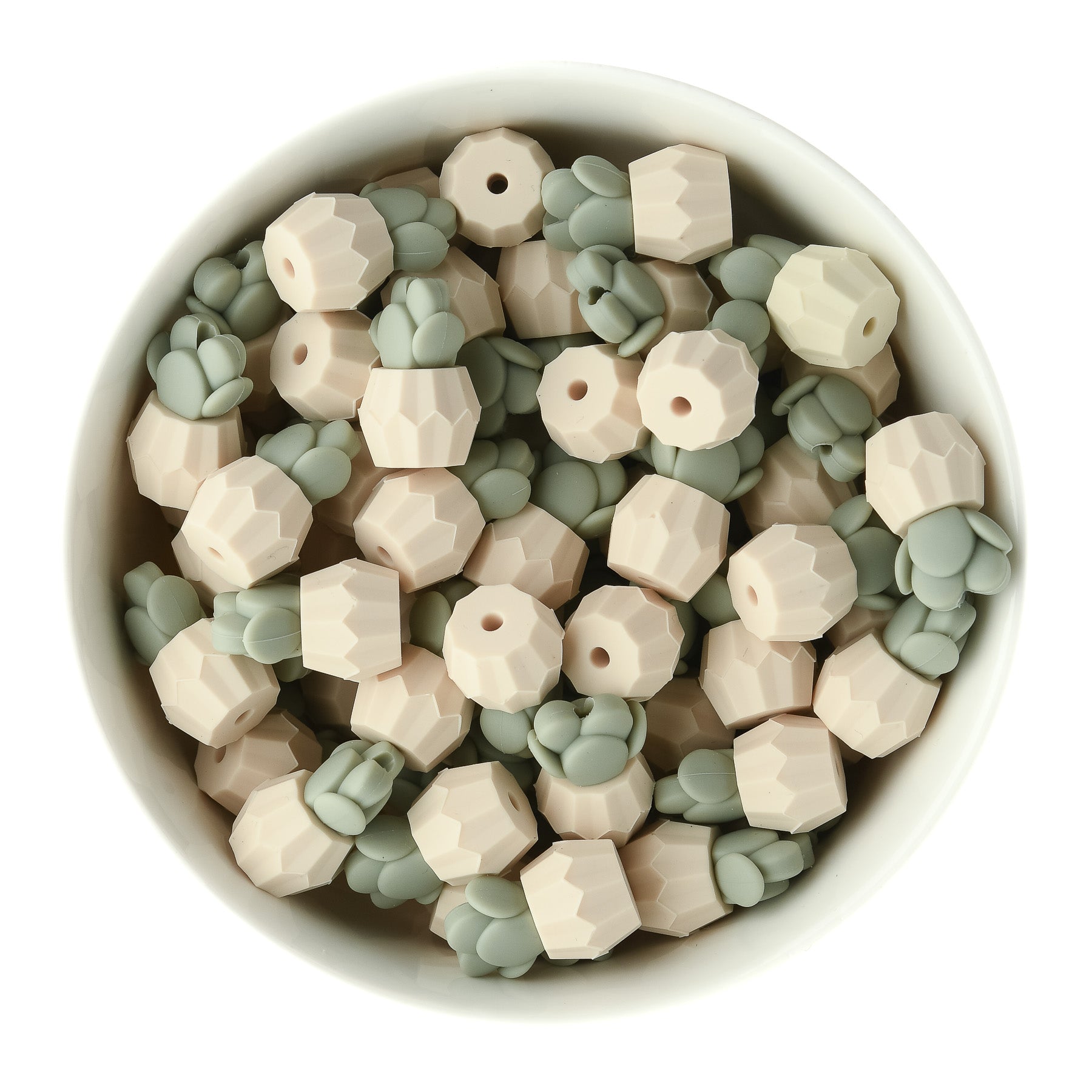 3D Succulent Silicone Focal Bead Laurel Green for crafting from Cara & Co Crafting Supplies