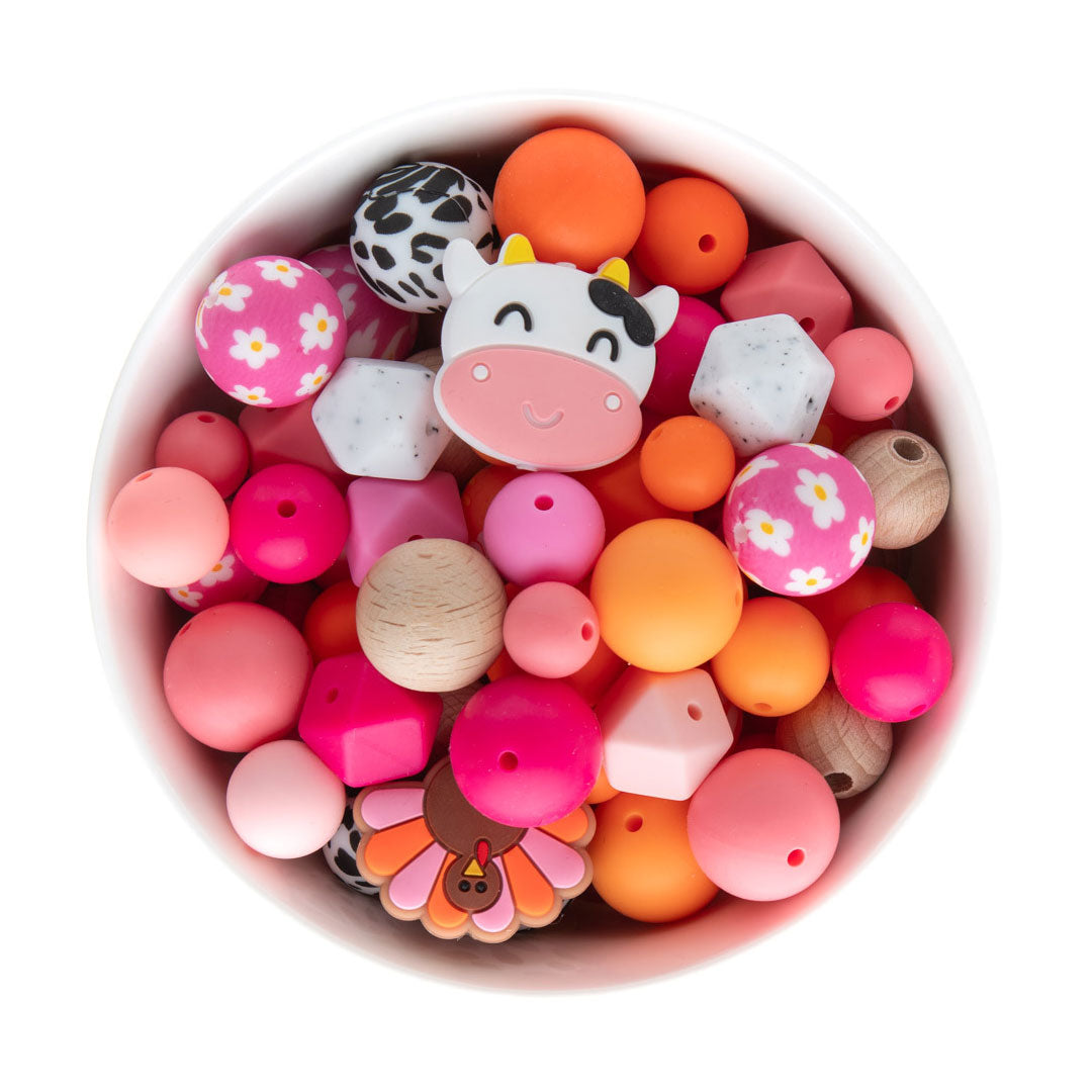 Silicone Bead Packs Buttercup Bessie Themed Silicone from Cara & Co Craft Supply