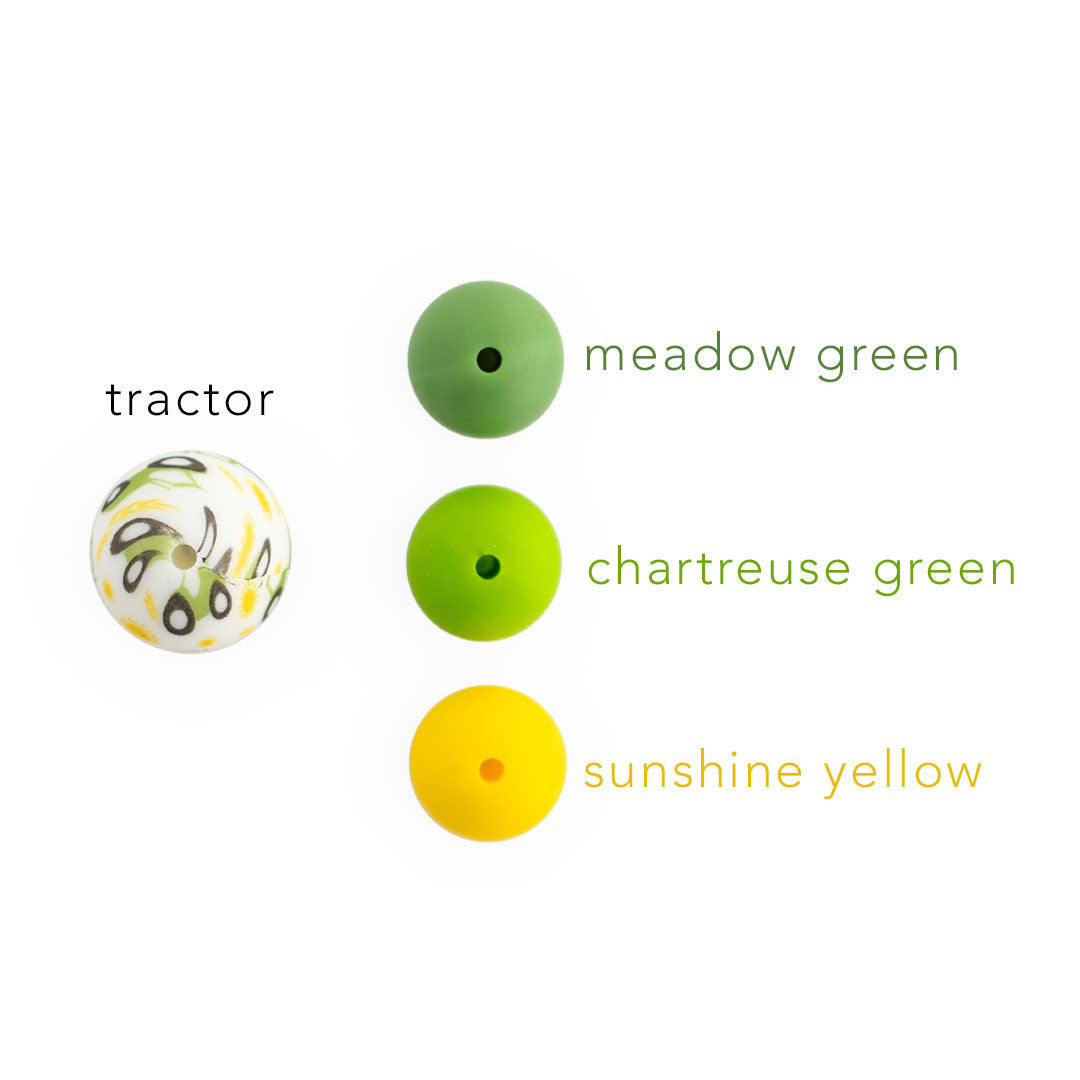 15mm Round Silicone Print Beads Color Comparison Tractor