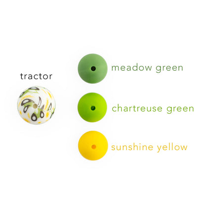 15mm Round Silicone Print Beads Color Comparison Tractor
