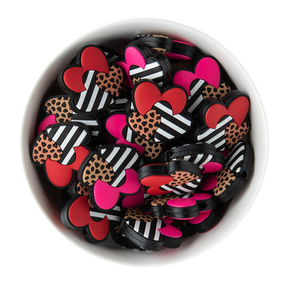 Triple Hearts Silicone Focal Beads