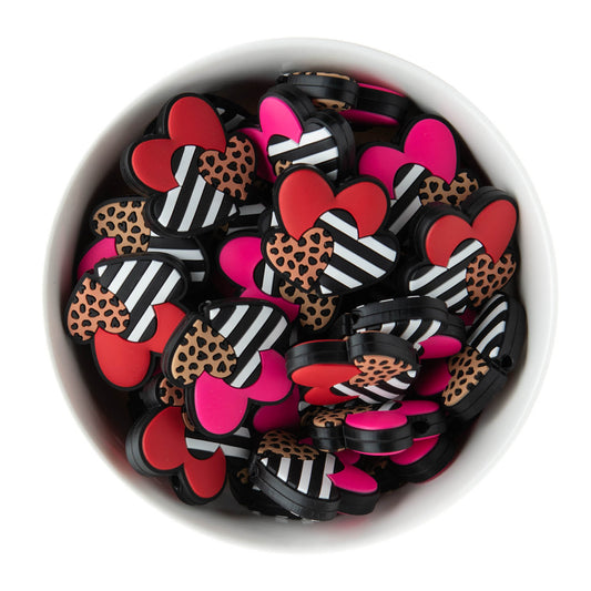 Triple Hearts Silicone Focal Beads