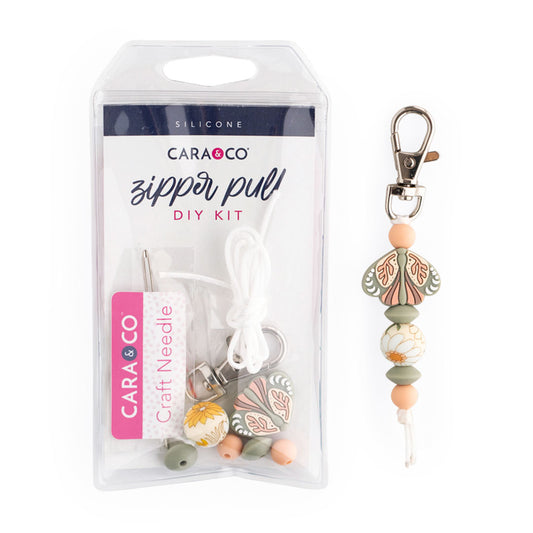 Boho Style Moth Zipper Pull Silicone Beads DIY Kit