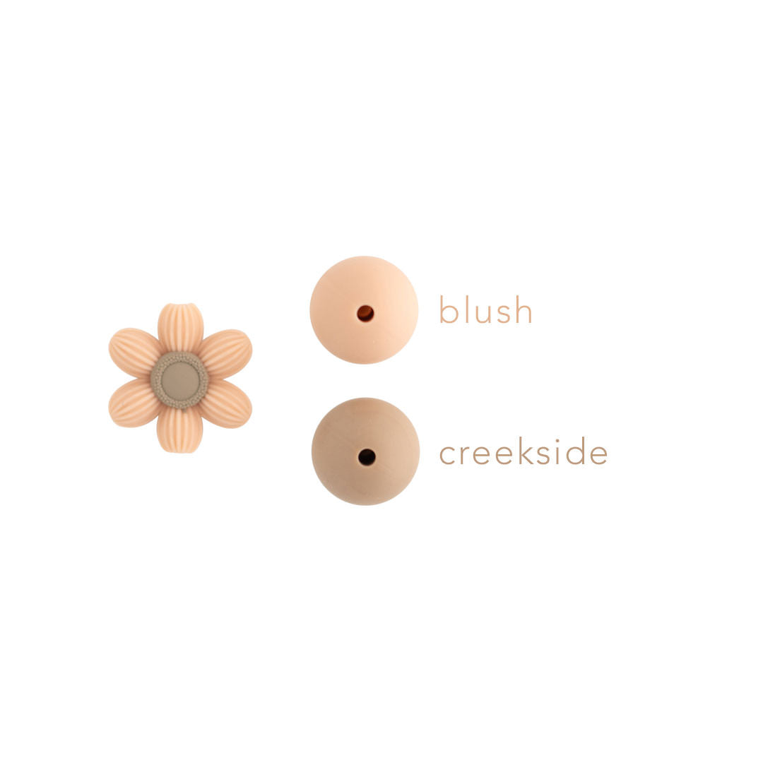 Silicone Focal Beads Wildflower Blush from Cara & Co Craft Supply