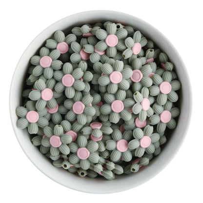 Silicone Focal Beads Wildflower Laurel Green from Cara & Co Craft Supply