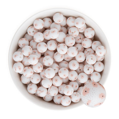 12mm Silicone Round Print Beads Poppy Floral from Cara & Co Craft Supply