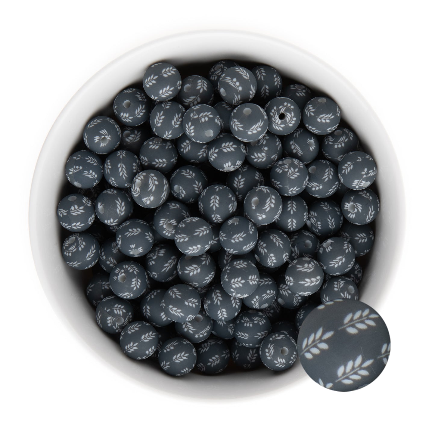 12mm Silicone Round Print Beads Wheatfield from Cara & Co Craft Supply