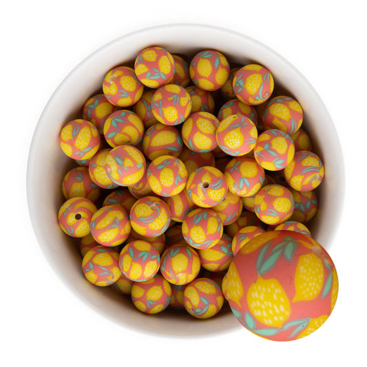 Printed Silicone Round Beads