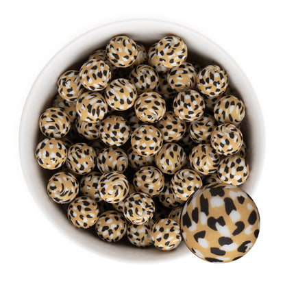 Printed Silicone Round Beads